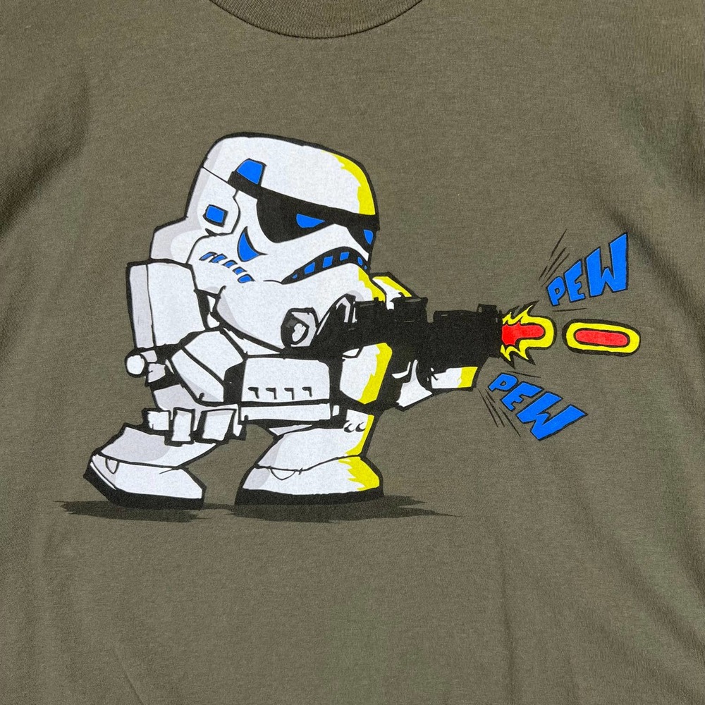Disney Storm Trooper Pew Pew Mens T Shirt Large Army Green Disneyland Resort L - Picture 2 of 6